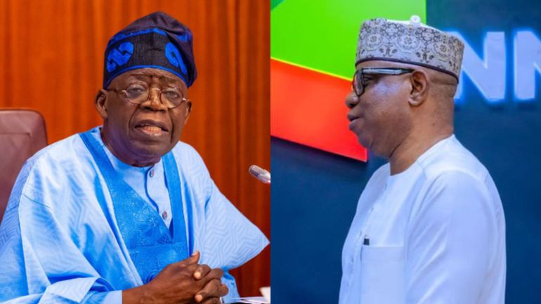 President Bola Tinubu (L) and new NNPCL GCEO, Bashir Bayo Ojulari.