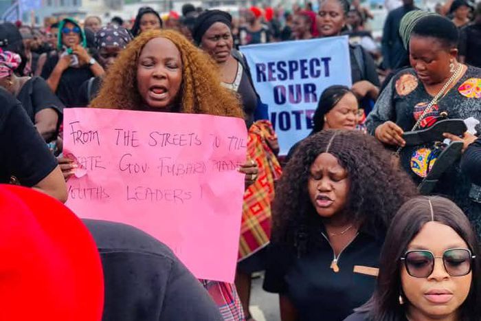 PHOTOS: Protest rocks Rivers as women ask Tinubu to ‘Bring Back Our Fubara’