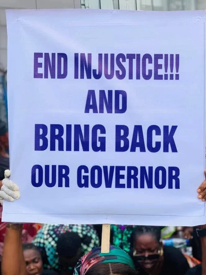 PHOTOS: Protest rocks Rivers as women ask Tinubu to ‘Bring Back Our Fubara’