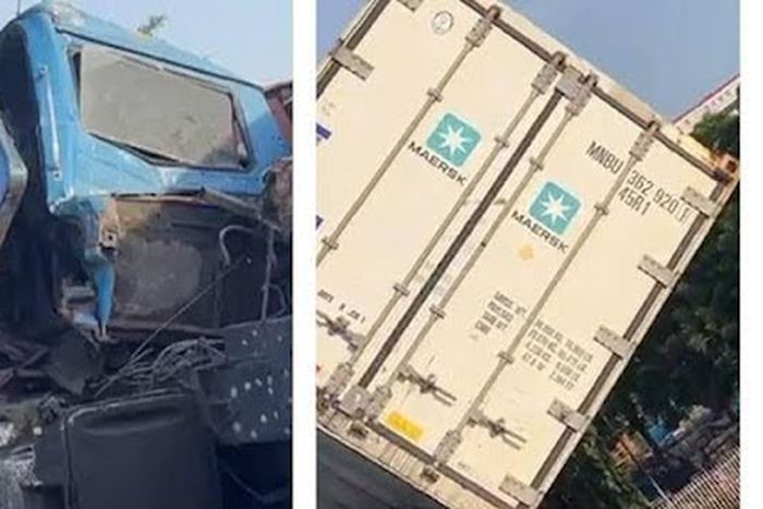 Tragedy on Eko Bridge as container crushes 2 dispatch riders to death