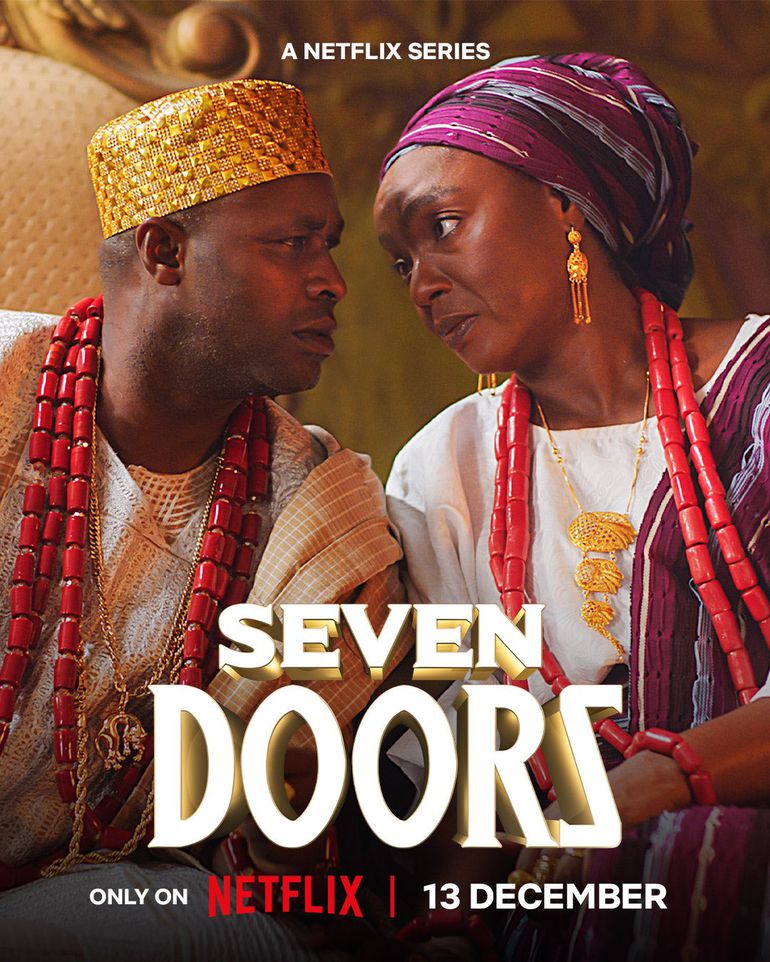 Seven Doors poster starring Femi Adebayo and Chioma Chukwuka.