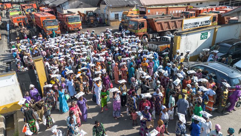 Some workers of the Lagos Waste Management Authority (LAWMA) at the Rest and Relaxation event held by Glo Foundation to celebrate and reward them in Lagos on Saturday.