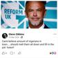 Screenshot of a racist Facebook post by Reform UK politician Glenn Gibbins suggesting Nigerians should be melted down to fill potholes.