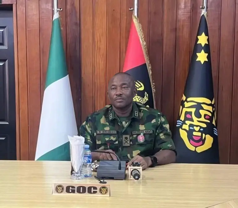 Maj. Gen. Chinedu Nnebeife, the General Officer Commanding (GOC) 2 Division, who coordinated the intelligence-led operation that rescued the abducted Oyo pupils and teachers.