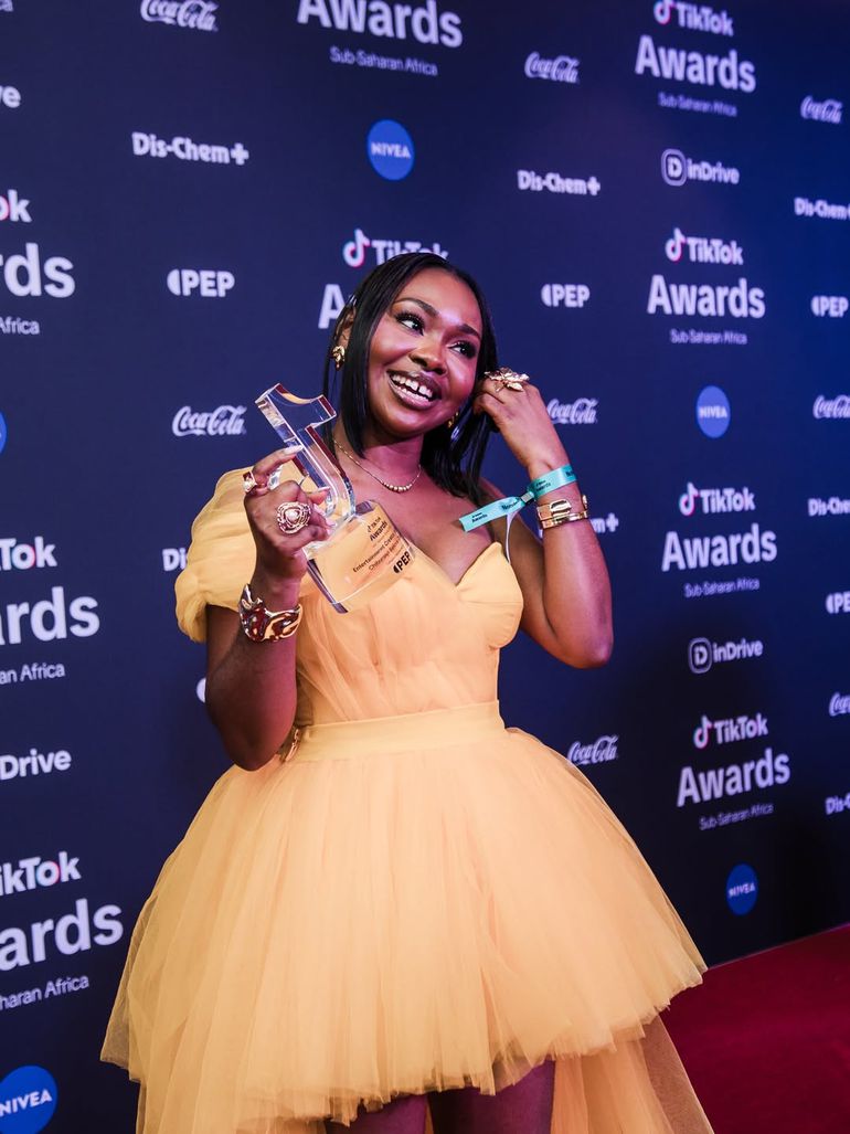 Belove Olocha at the 2025 TikTok Sub-Saharan African Awards