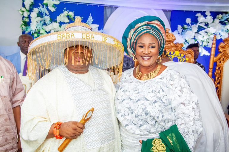 Governor Ademola Adeleke and his wife, the first lady of Osun State Titilola Adeleke