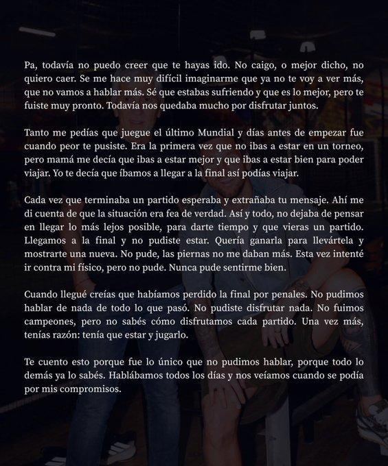 Messi's heartfelt tribute to his father, Jorge. Credit: IG