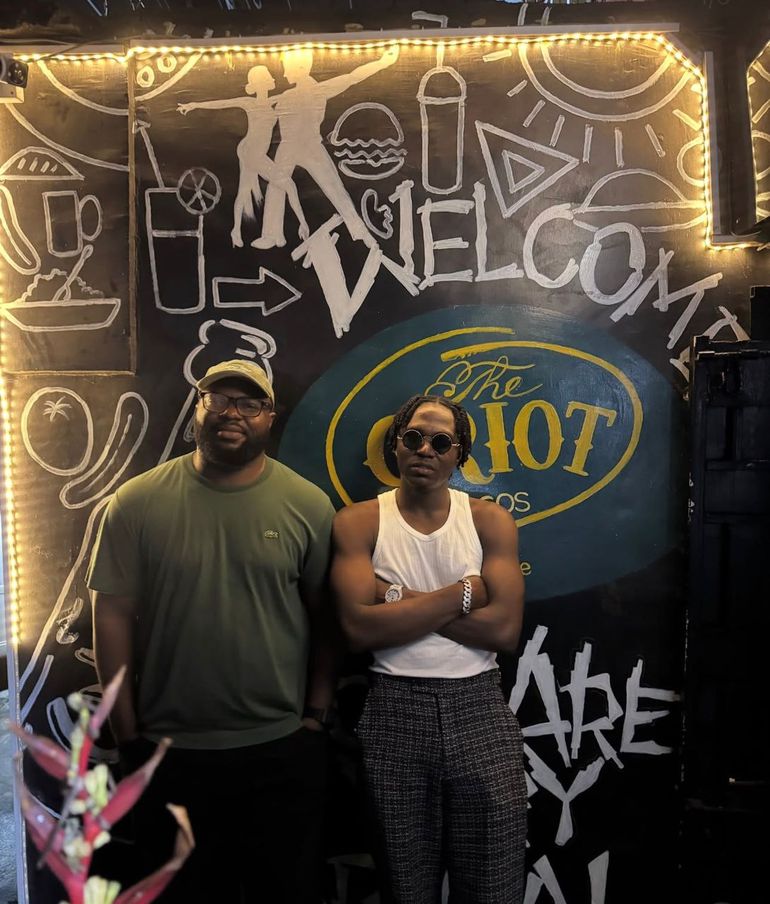 Co- founder Stephen Chibuzor with Super Star Singer Spyro