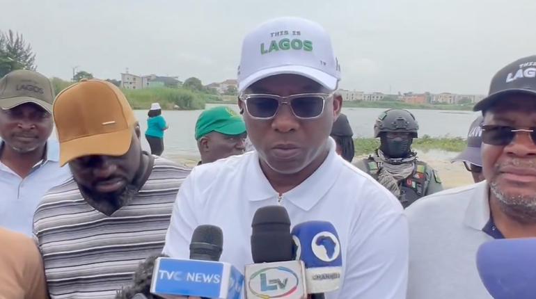 Honourable Commissioner Tokunbo Wahab briefs the media on the state's 2026 "Zero Tolerance" approach to illegal sewage discharge and drainage violations.