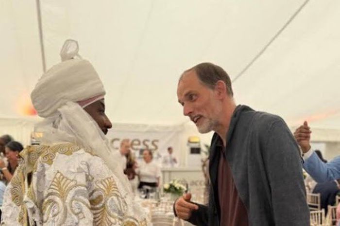 Emir Sanusi meets England coach Thomas Tuchel in surprise London link-up