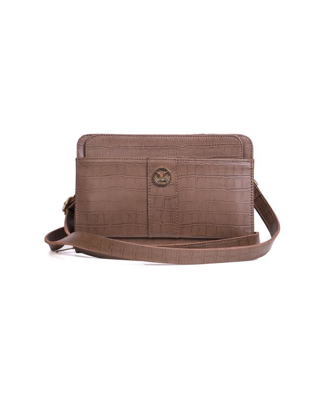 Messenger Bag 2.0: Brown Crocodile Print