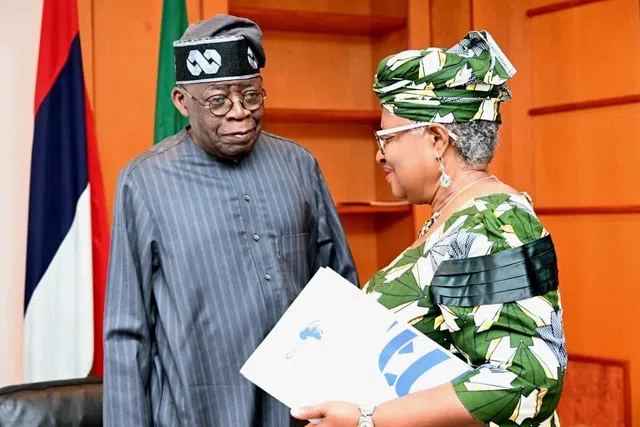 President Bola Tinubu and Ngozi Okonjo-Iweala, Director-General of the World Trade Organisation (WTO).