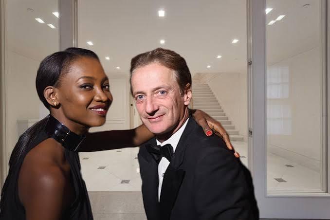 Nigerian supermodel Oluchi Onweagba alongside Italian fashion designer Luca Orlandi.