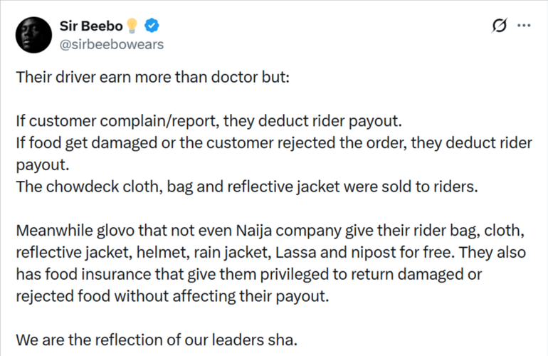 Screenshot of Sir Beebo's tweet on X