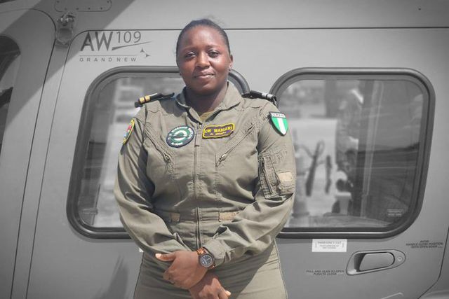 Lt. Changfe Maigari, the first female pilot in the Nigerian Navy.