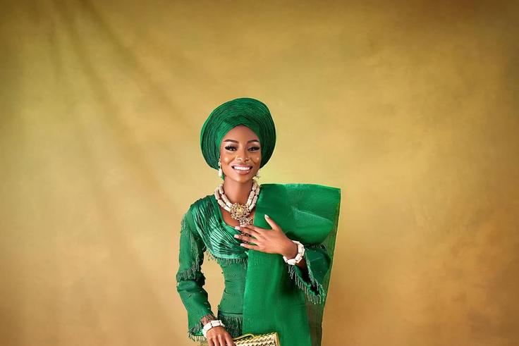 Joy Raimi represents Nigeria at the 72nd Miss World pageant