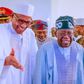 The late former President Muhammadu Buhari and his successor, President Bola Tinubu.