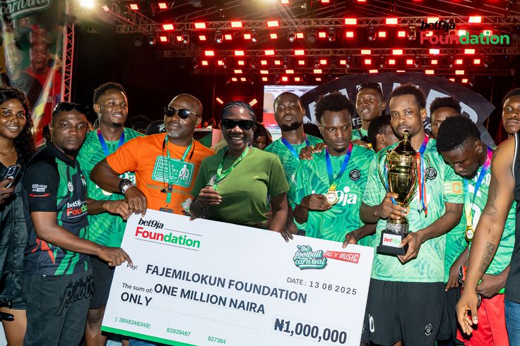 Bet9ja Foundation scores gig for charity at Bet9ja Football Carnival with ₦2m in charity donation