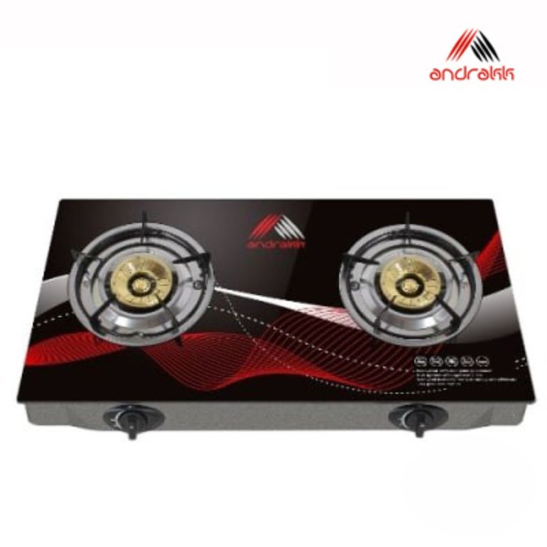 ANDRAKK 2HOB Glass Table Top Gas Cooker (ADK2-RTBP202G)