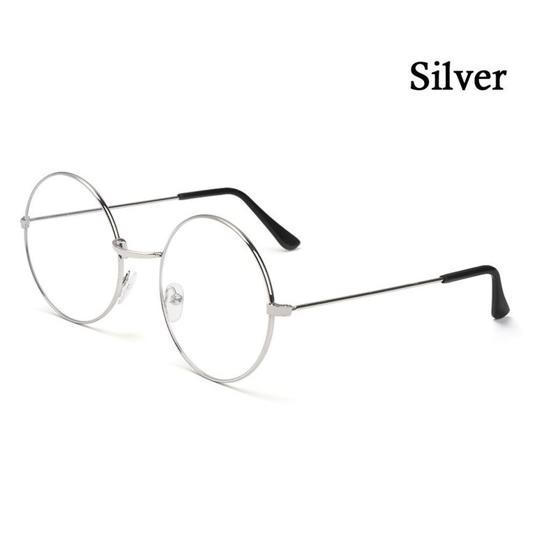 (silver)Qutzzmnd Metal Half Frame Anti Blue Light Glasses Men Women Computer