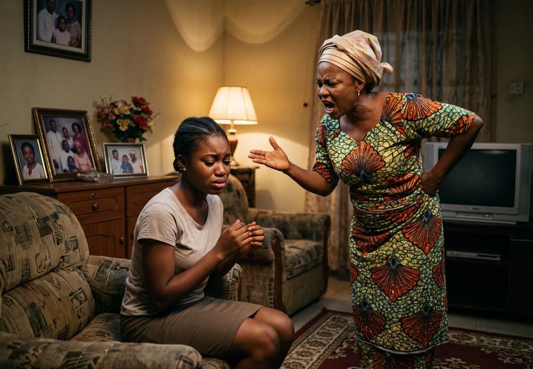 Some Nigerians say they still remember hurtful things their parents said to them while growing up. Image used for illustration. [This image is AI-generated.]