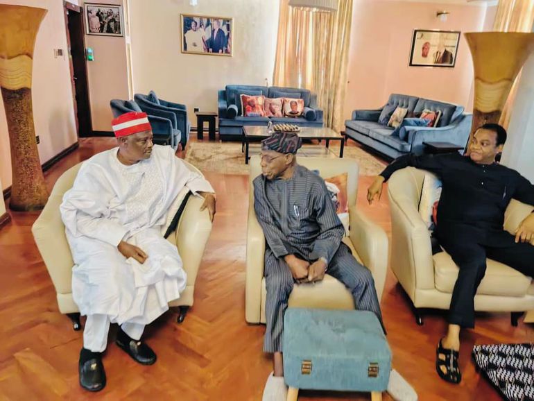 Obasanjo meets Kwankwaso and Donald Duke to discuss Nigeria's politics.