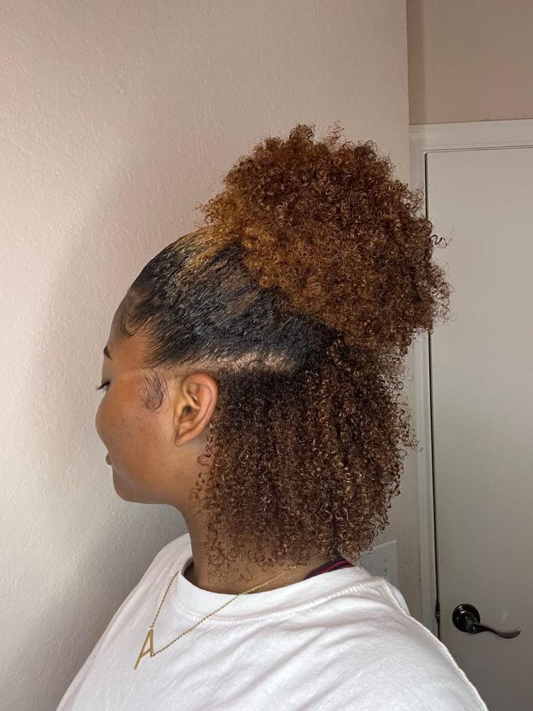 half up half down natural hair style