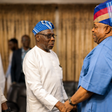 WATCH: Obasanjo dances with Adeleke after congratulating him on Osun re-election