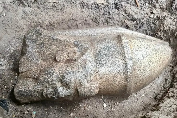 Farmer accidentally digs out statue head of pharaoh who enslaved Israelites in the bible while working on his land
