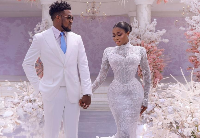 Veekee James and Femi Atere white wedding in Lagos State