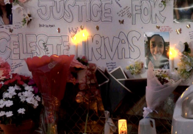 Memorial of the 14-year-old girl, Celeste