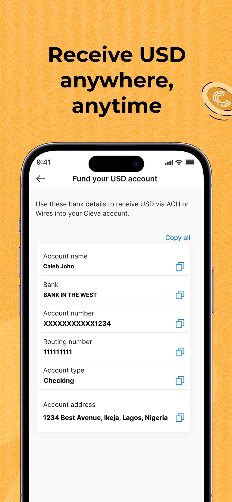 cleva-cheapest-virtual-banking-app-for usa-bank-account-number-nigeria