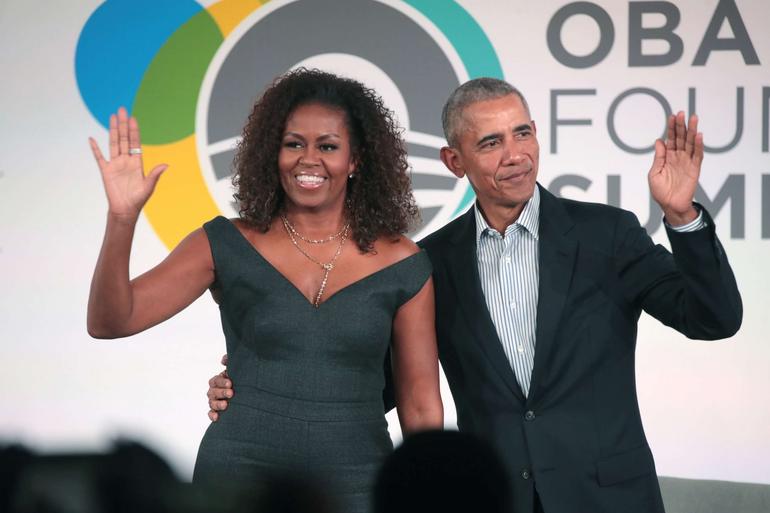 Former US President Barack Obama and former First Lady Michelle Obama.