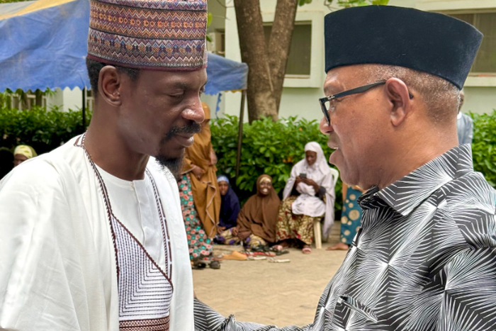 Peter Obi and Bashir Ahmad at Buhari's residence in Daura.