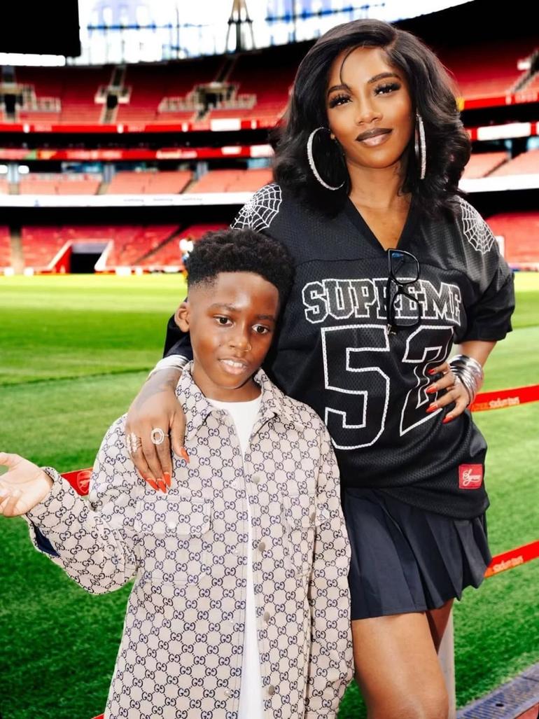 Tiwa Savage with her son