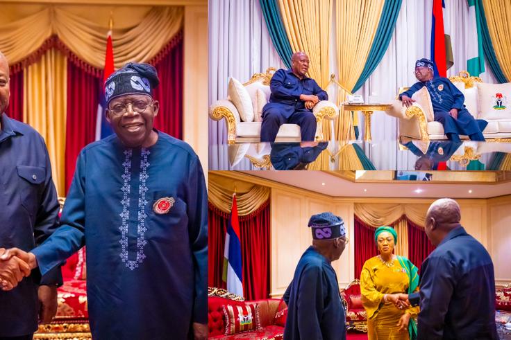 PHOTOS: Ghana President-elect Mahama meets Tinubu at presidential villa
