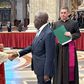 President Tinubu shakes hands with Pope Leo XIV after the inauguration mass at the Vatican.