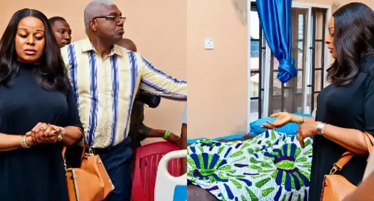 Anambra State First Lady Nonye Soludo visiting the 10-year-old house help boy hospitalized with severe burns from melted plastic in an Anambra hospital.