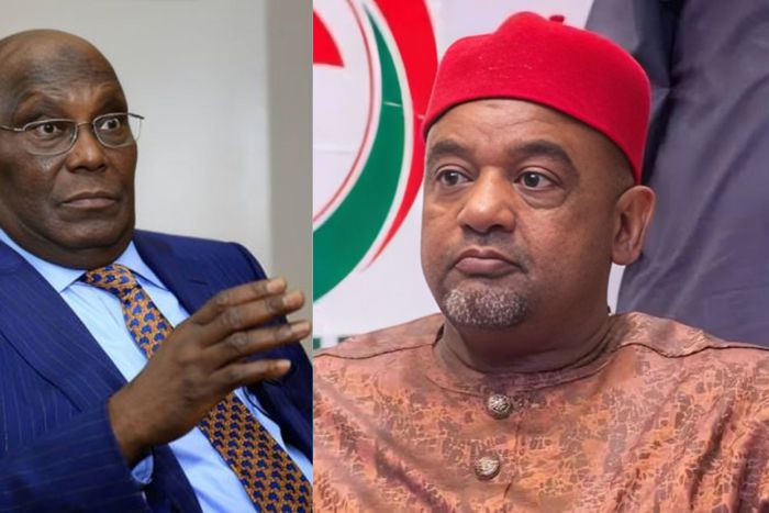 PDP acting National Chairman, Alhaji Umar Damagum and Atiku Abubakar. [Twitter:@jrnaib2]