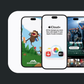 Apple TV, iCloud+ and Apple Arcade displayed on iPhone screens
