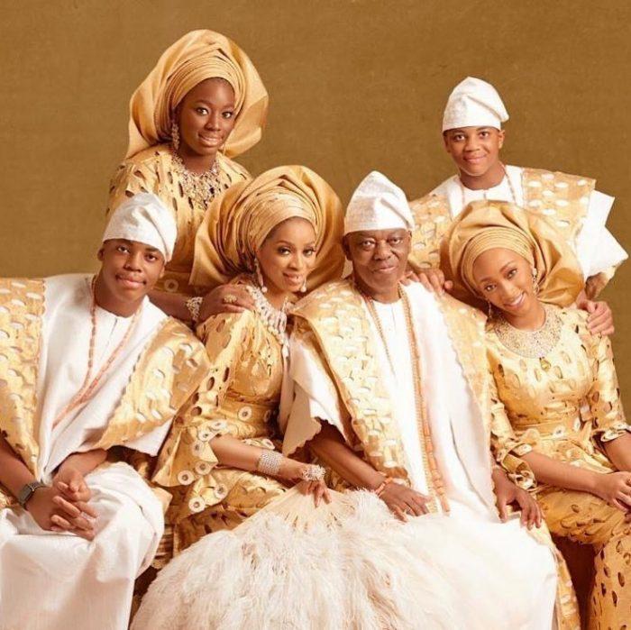 Razak and Shade Okoya and their children.