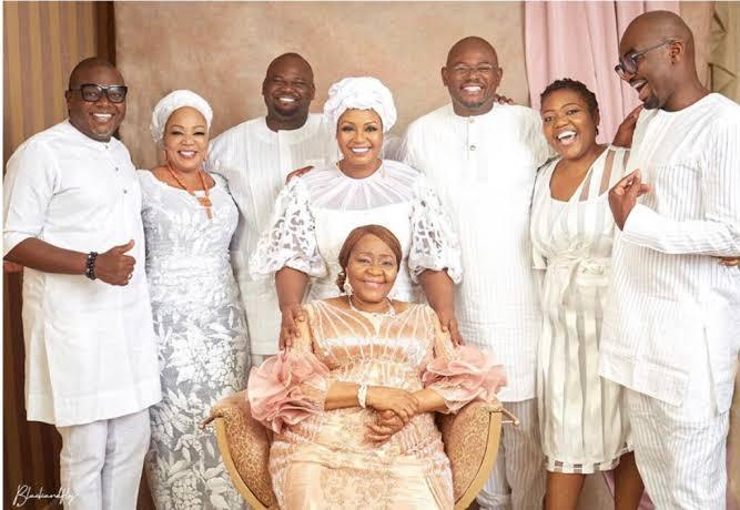 Alhaja Kuburat Olayinka Okoya and children.