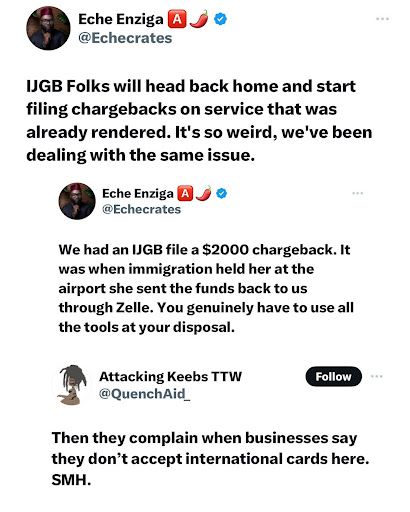 OBLEE! IJGBs accused of initiating chargebacks from banks after Detty December spree