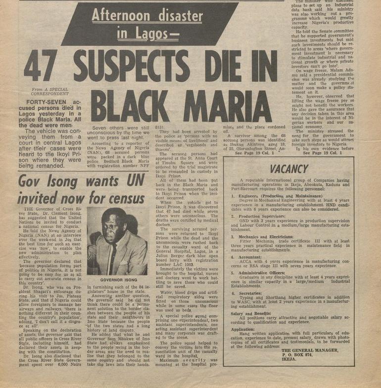 The Black Maria tragedy. SOURCE: Archivi.ng