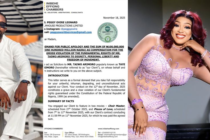 Taye Arimoro Files ₦100M Lawsuit Against Peggy Ovire 