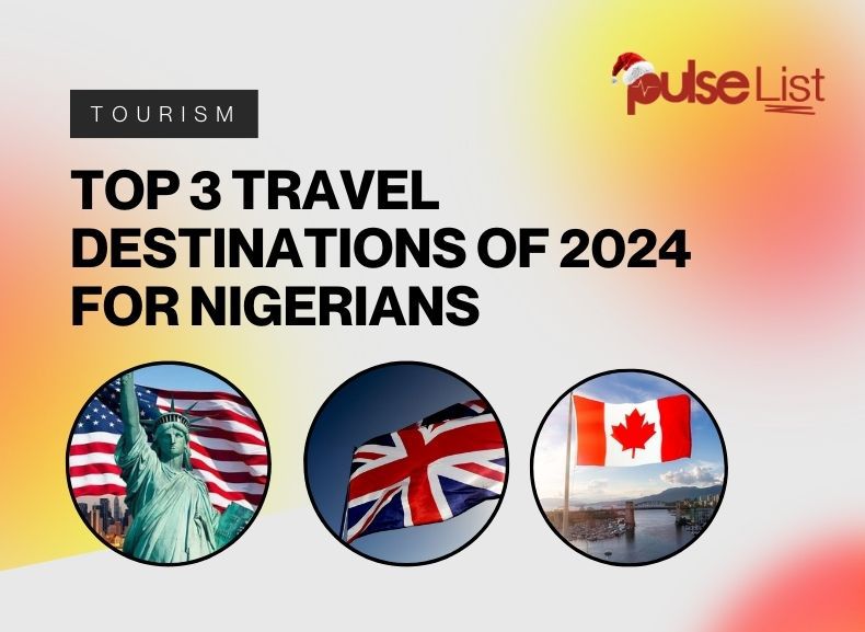 Generate single title from this title Pulse Lists: Top 3 travel destinations of 2024 for Nigerians in 70 -100 characters. And it must return only title i dont want any extra information or introductory text with title e.g: ” Here is a single title:”