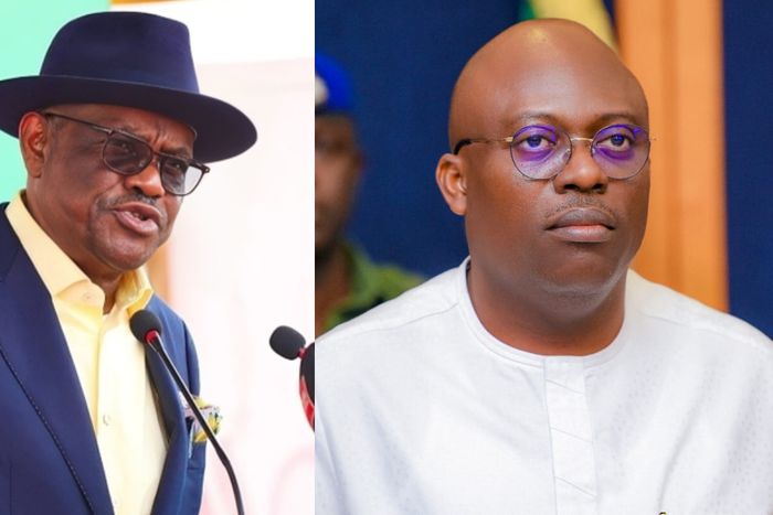 L-R: FCT Minister, Nyesom Wike and Governor Siminalayi Fubara of Rivers State. [Facebook]