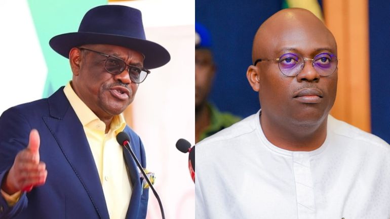 L-R: FCT Minister, Nyesom Wike and Governor Siminalayi Fubara of Rivers State. [Facebook]