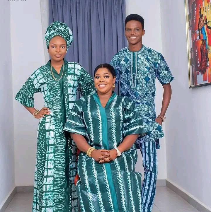 Biola Fowosere and her children in a photo for Christmas