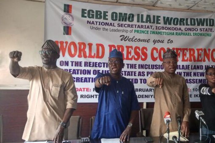 Ilaje community leaders at the news conference on Friday in Lagos